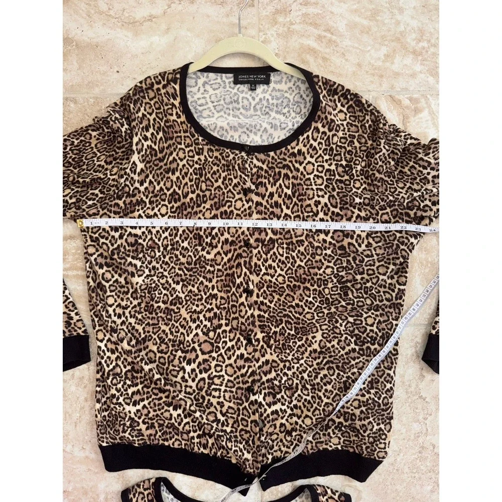2 Piece Jones New‎ York Leopard Print Cardigan (Sz 3X) And Tank Top (Sz 2X) - Picture 12 of 15